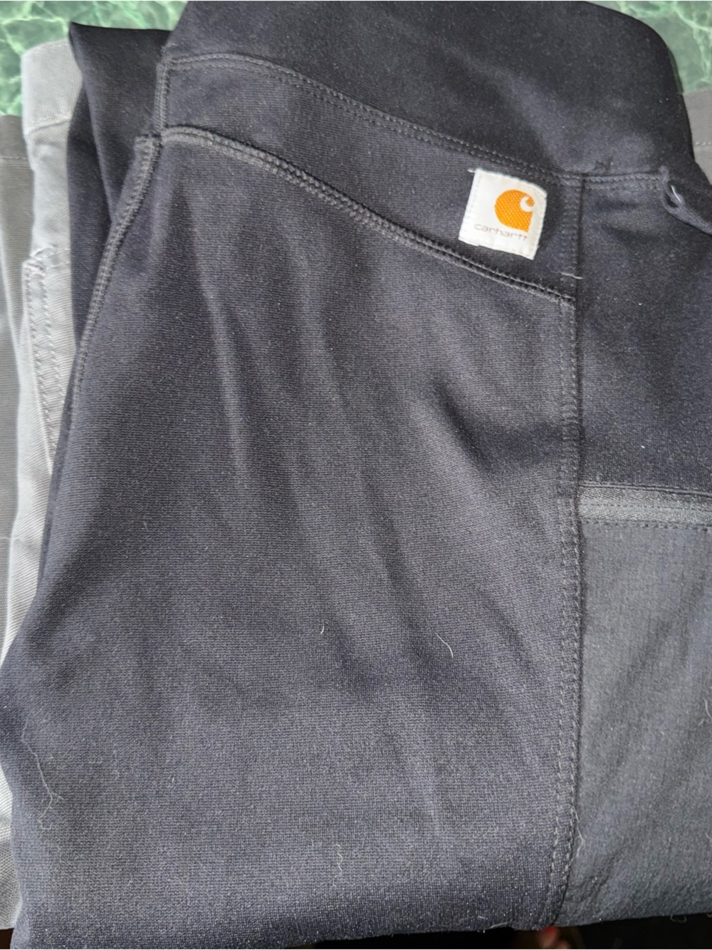 Carhartt ladies Black work leggings with Yellow Logo Patch